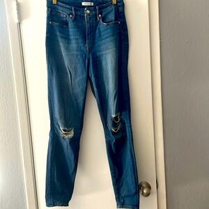 Good American distressed skinny jeans